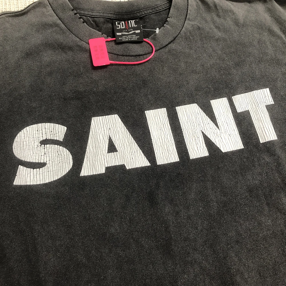 Best Quality Streetwear SAINT OF MICHAEL Vintage Long Sleeves Tee Casual Loose Oversize Cotton Tops T Shirt For Men