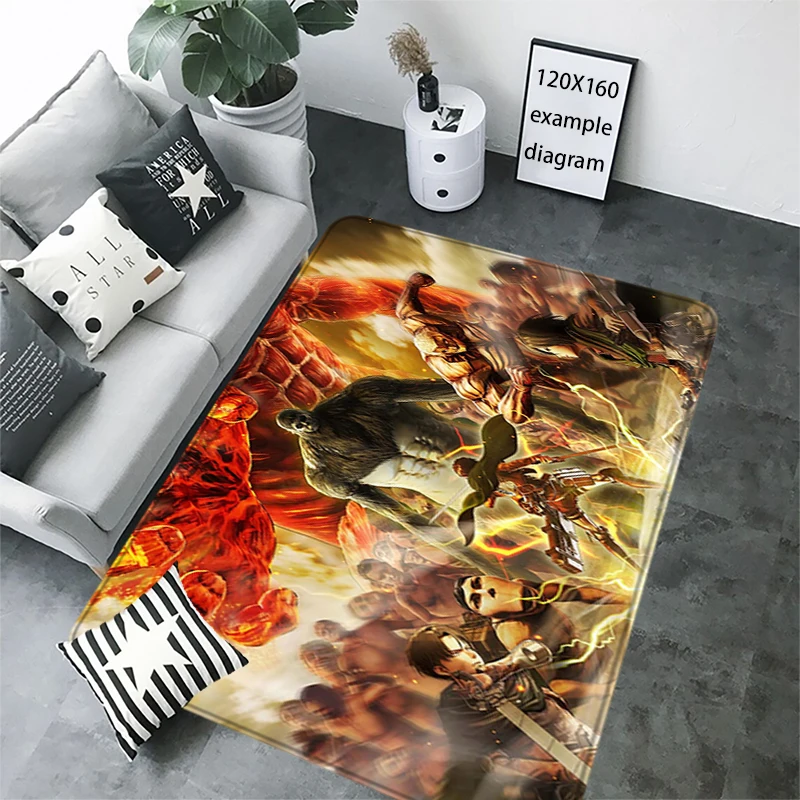 Fluffy Carpet Attack on Titan Living Room Rugs Foot Carpets Entrance Doormat Kawaii Rug Floor Mats Non-slip Home Kitchen Decor