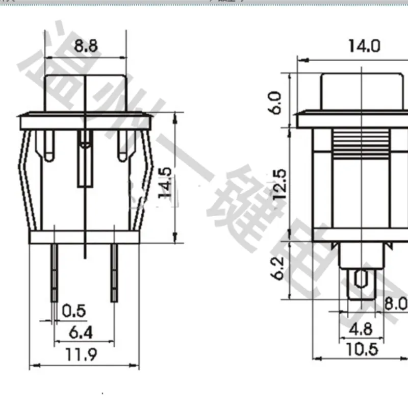 10PCS PS-430 square Flat head Push Button Switch screens Start switch for game machine PS-30