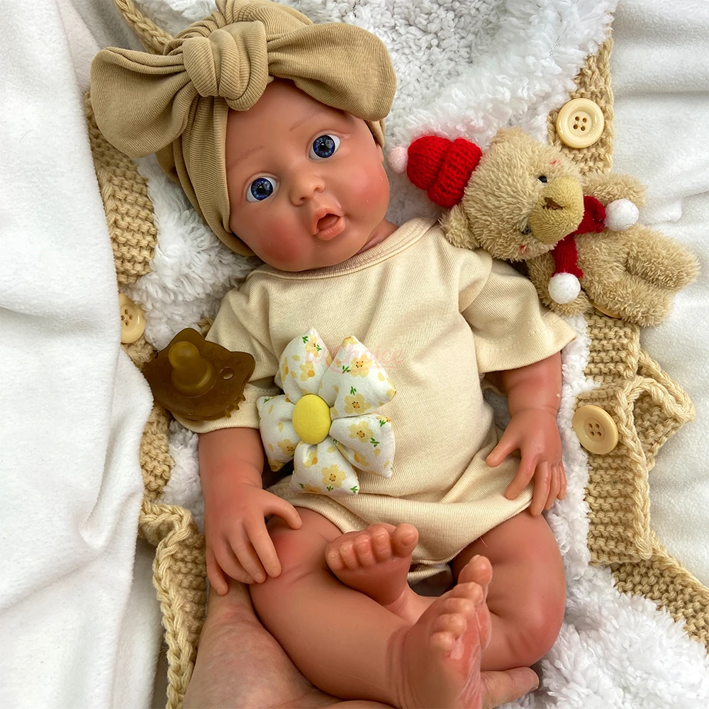 

17inch High Quality Silicone Reborn Baby Lifelike Details Flexible Waterproof Doll Realistic Newborn Gift for Doll Collectors