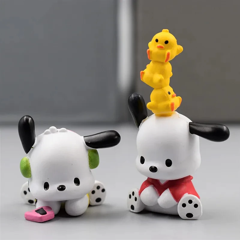 5Pcs Anime Figure Doll 3-4cm Kawaii Pochacco Melody Model Accessories Children's Toys Gift Action Figures Hobbies Gift