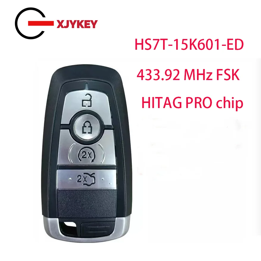 

For Ford Key Remote Control with 433.92 MHz FSK HITAG PRO Part No HS7T-15K601-ED/ DS7T-15K601-EF 4 Button