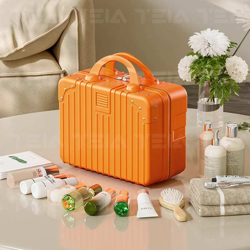 14 inch Travel Suitcase Cosmetic Storage Box LightWeight Hand Luggage Organizer Makeup Case Portable Small Boarding Case