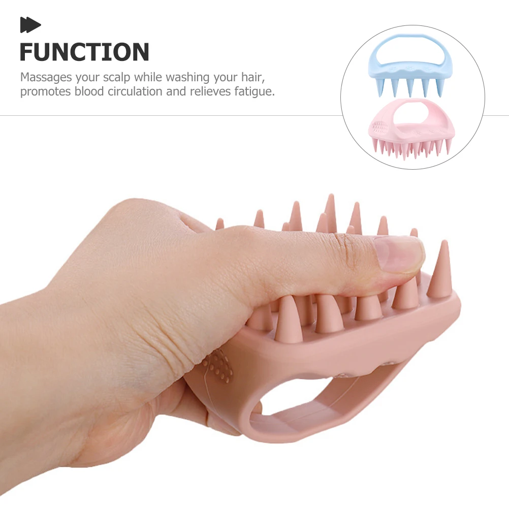 

2pcs Silicone Scalp Massage Brush Soft Hair Exfoliator For Scalp Scrubber Shower Head Scrubber Hair Care Tool