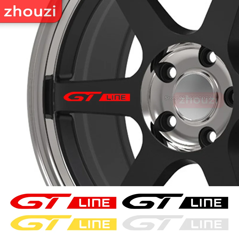 For PEUGEOT GT 407 408 508 2008 3008 4008 5008 RIFTER Auto GT LINE Car Wheels Rims Stickers Decals Emblem Car Accessories 4Pcs