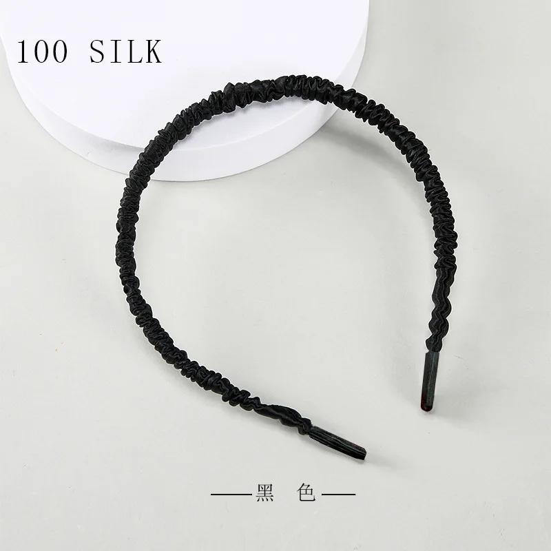 Birdtree 16MM 100%Pure Mulberry Silk Hair Hoop Band Headbands For Women Girl Elastic Luxury Hair Accessories New 2023 A36635QC