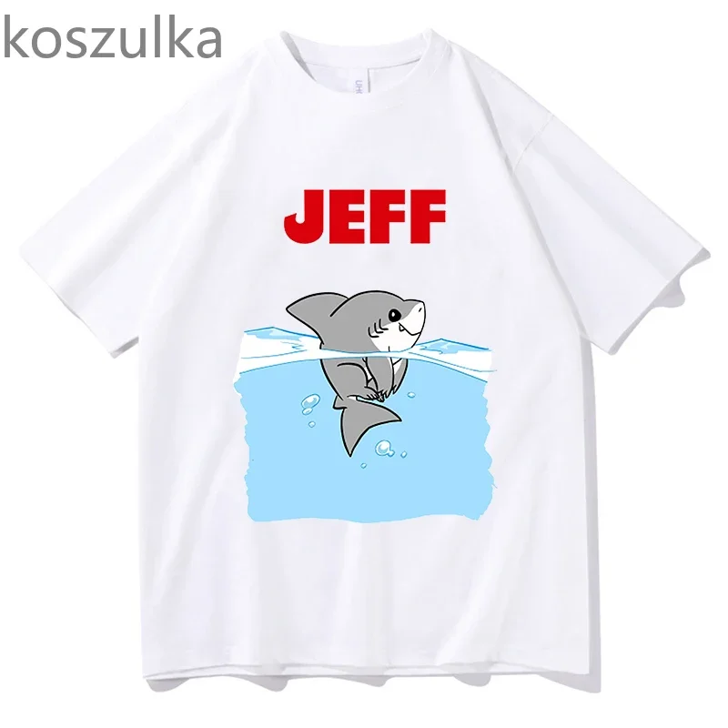 jeff the landshark T-shirt Megan Funny Graphic Print Tshirt Cotton Round Neck Soft Tee-shirt High Quality Unisex Streetwear Tops