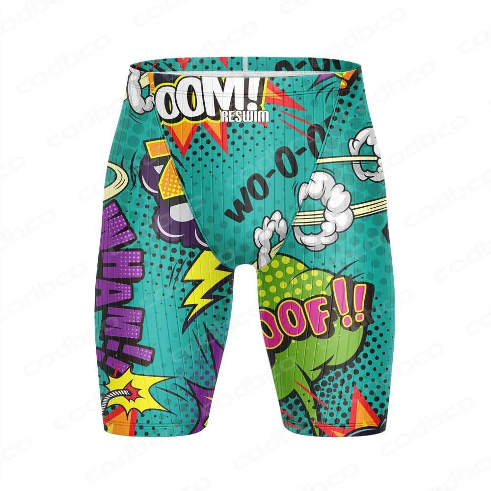 

Men Swimwear Jammer Swimming Shorts Beach Surf Tights Trunks Training Swimsuit Printing Contest Sports Surfing Diving Trunks