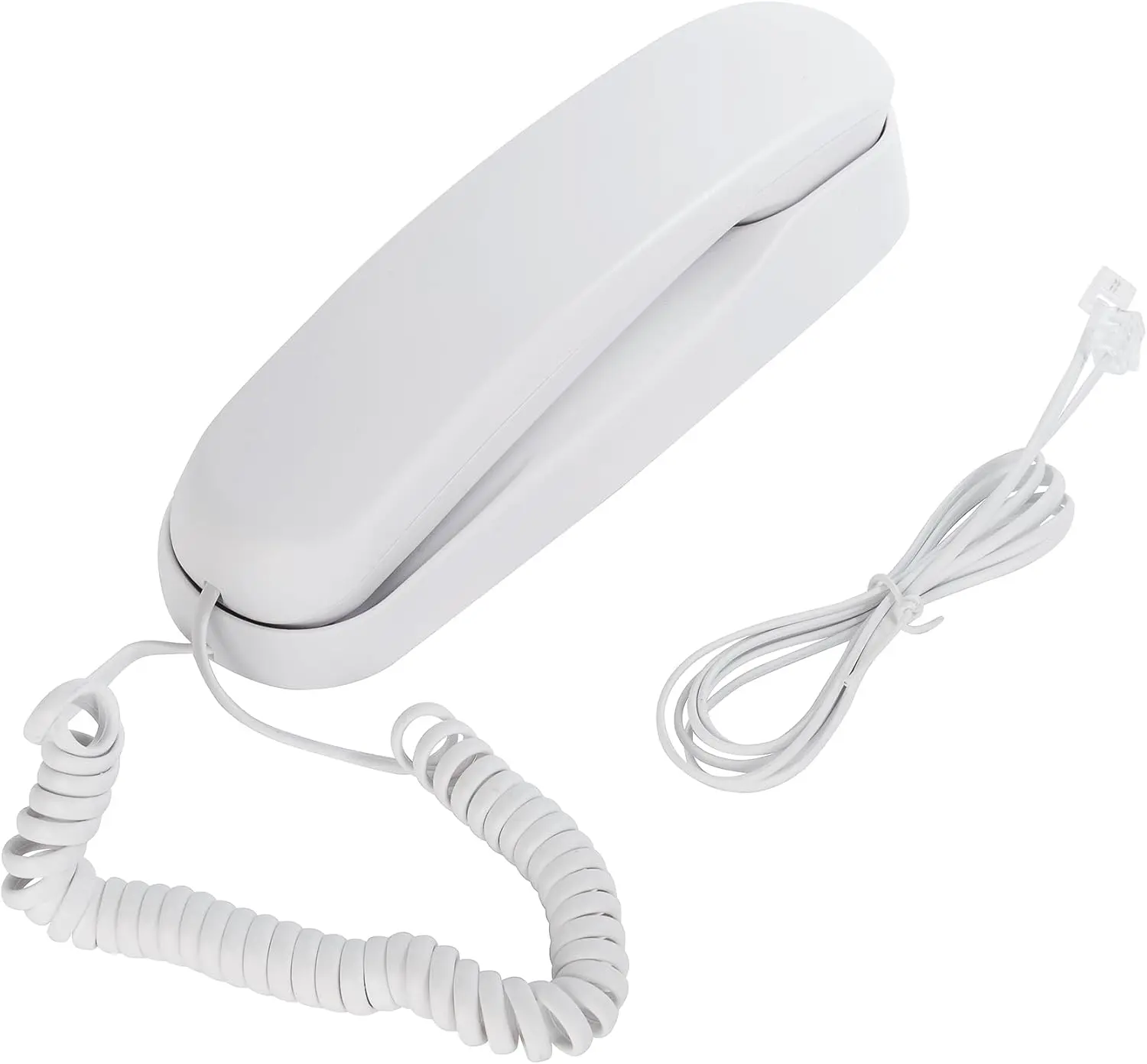 Slim Wall-Mount Corded Telephone with Redial Function, No AC Power Required