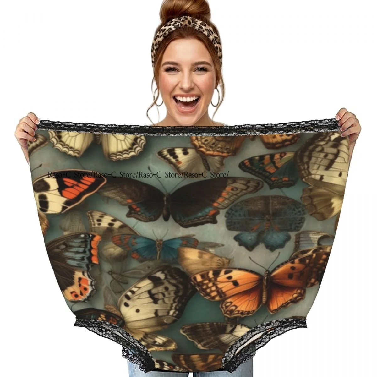 Funny Granny Underwear Butterflies Background Gag Gift Granny Panties