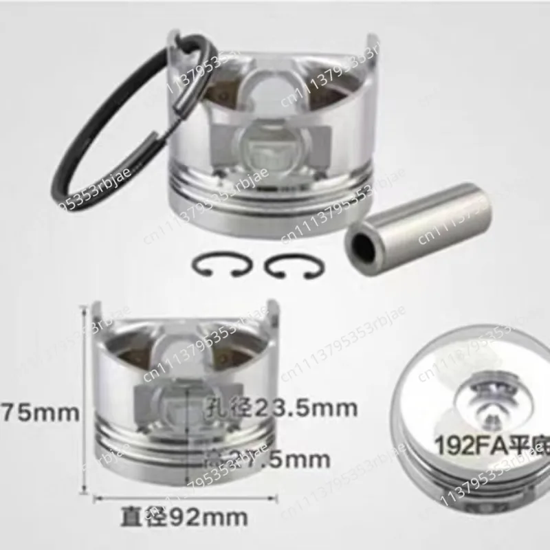 186FA Generator Piston Piston&Rings Kit for 186 186F L100 9HP Air Cooled Diesel Engine,5~5KW KAMA KIPOR