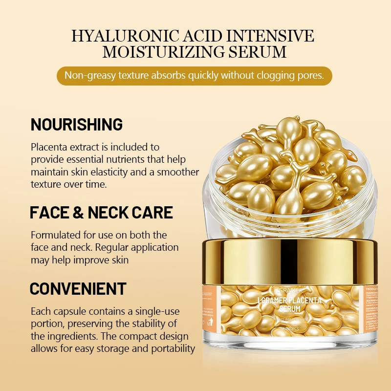 Vitamin E Serum Capsules 30pcs/60pcs Box, Deep Moisturizing Essence for Face & Neck, Nourishes Skin and Improves Dullness view 4