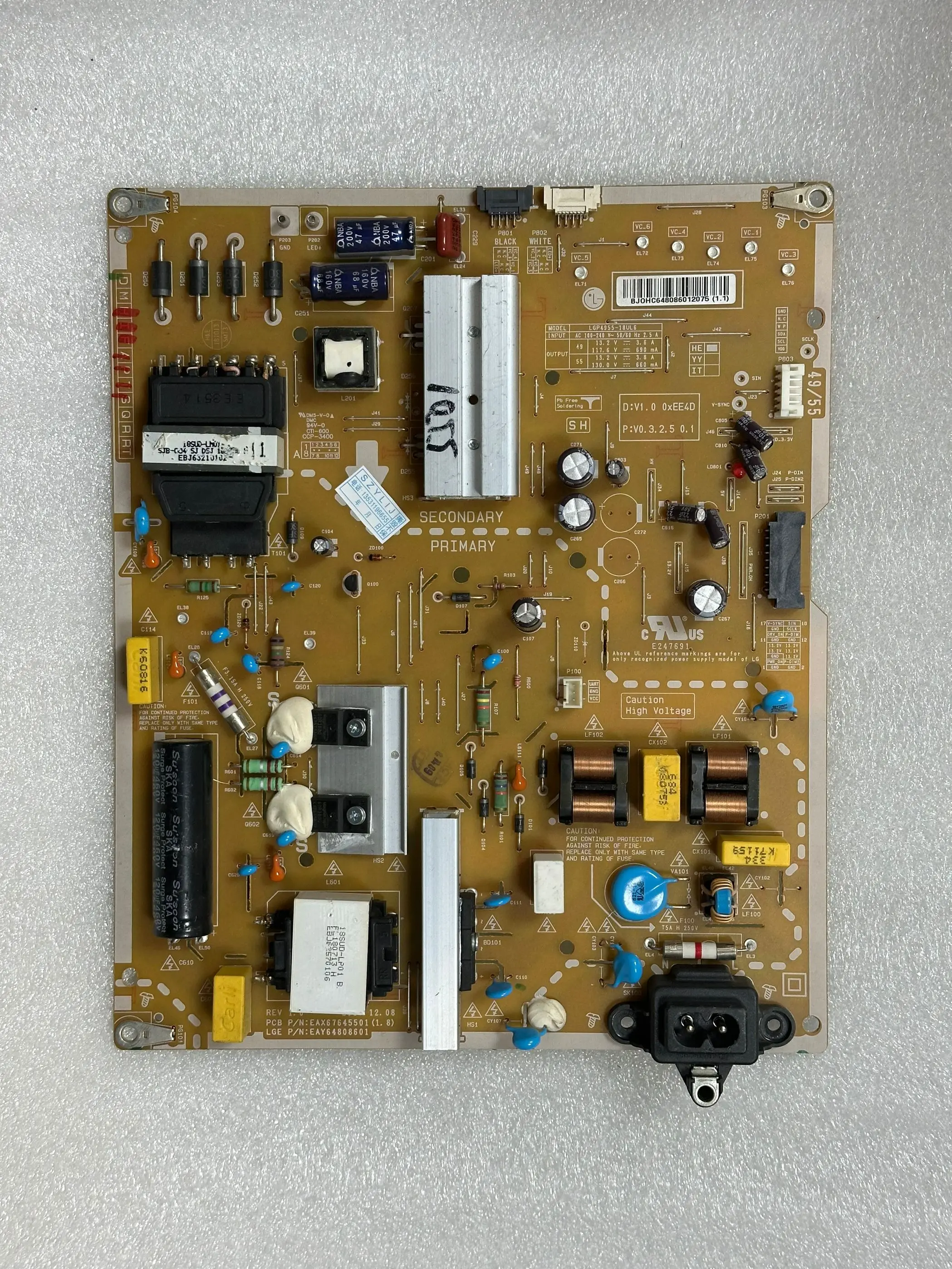 Power board TV TV Original EAX67645501 LGP4955-18UL6