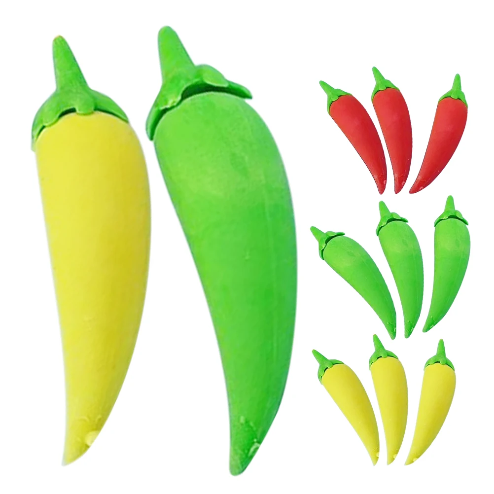 

24 Pcs Pepper Erasers Adorable Mini Vegetable Design Cute Food Food Erasers Stationery Kids Students Classroom Gifts