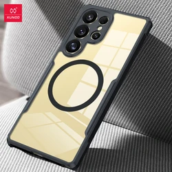 XUNDD Magnetic Case For Samsung Galaxy S24 25 Ultra S26 Ultra S26 Plus Airbag Anit-Drop Back Clear 360° Rotatable Stand Case