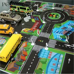 Cheap Children Playing Mats House Traffic Road Signs Car Model Parking City Scene DIY Car Parking Map 70 * 70CM