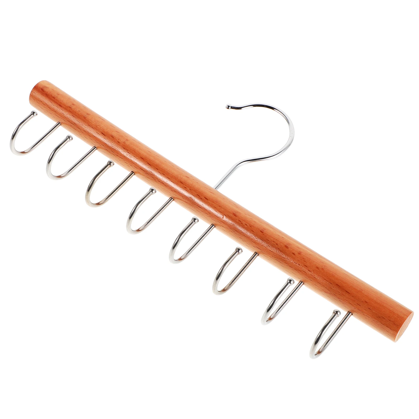 

Solid Wood 8 Hooks Clothes Hanger Material Closet Organizer Belt Tie Scarf Pants Storage Solution Wooden Wardrobe