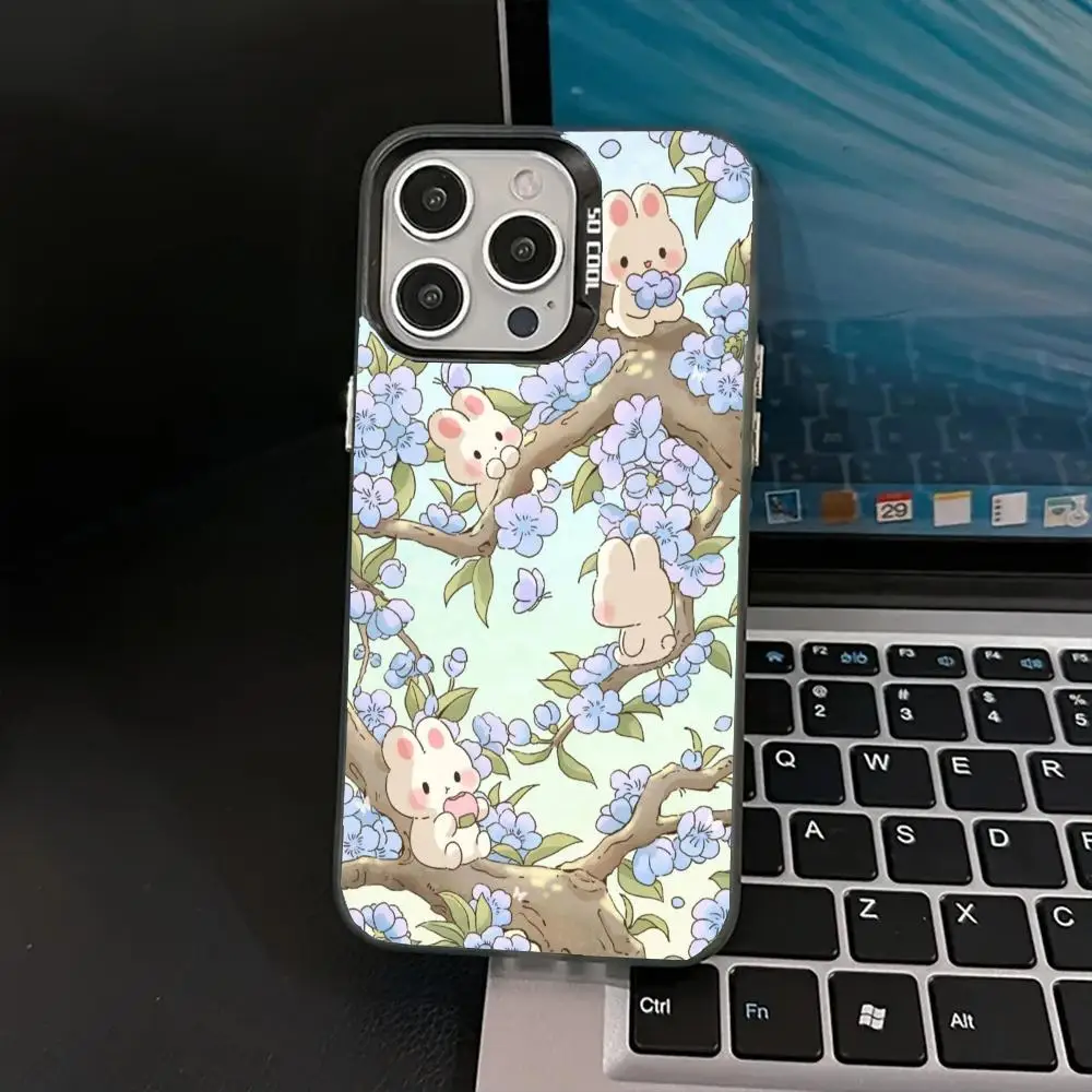 

The rabbit is in the tree case for iPhone 16 15 14 13 12 11 Pro/ Max/Plus shock-proof rear cover anti-fingerprint