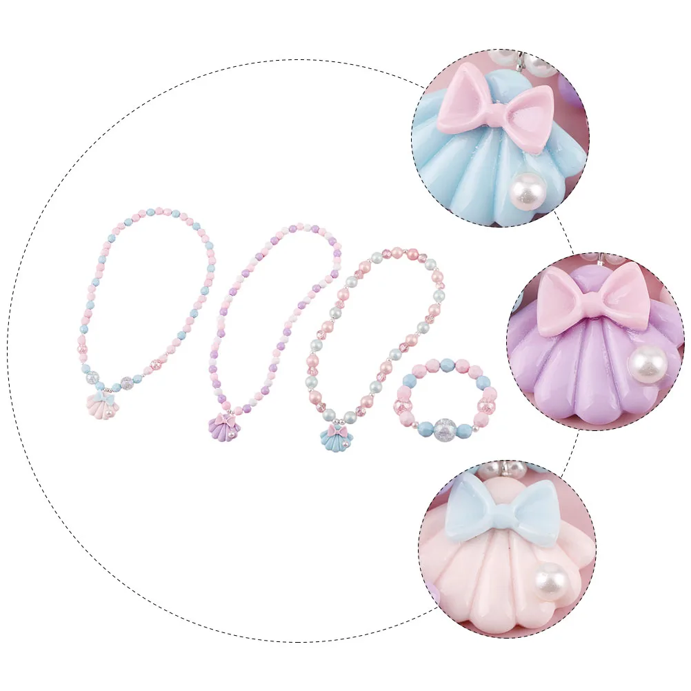 

Pearl Shell Necklace Girl Jewelry Beaded Jewelries Acrylic Pearls Bracelets and Kit