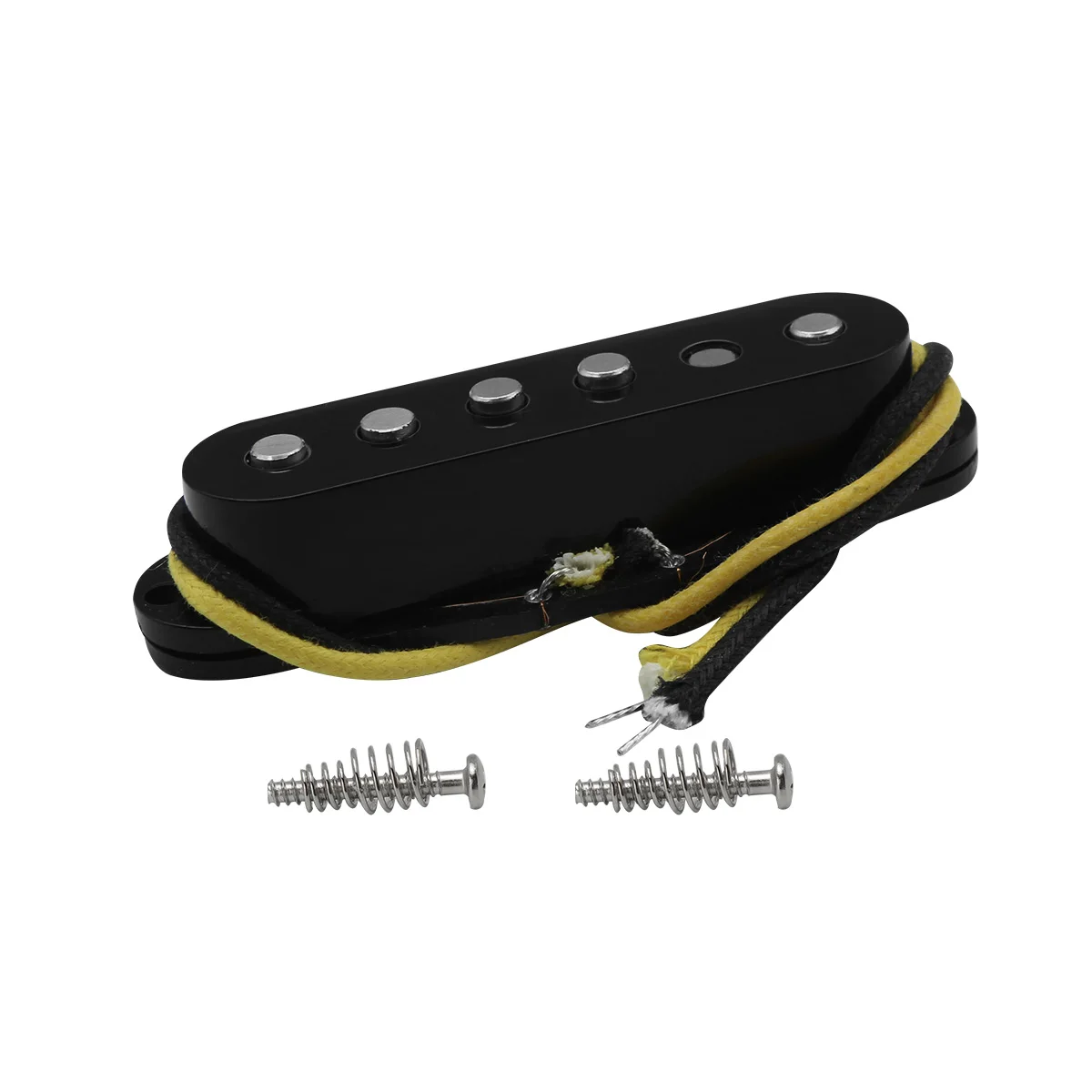 FLEOR 1pc Vintage Alnico 5 Staggered Single Coil Pickup Black 52mm for ST Electric Guitar Parts