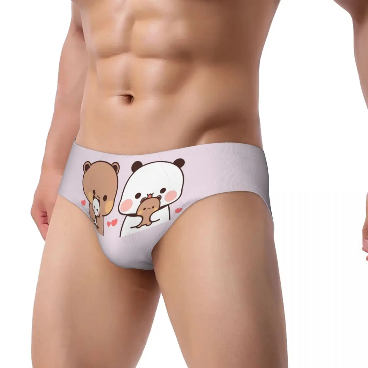 Custom Men Peach And Goma Underpants Breathable Bubu Dudu Briefs Underwear