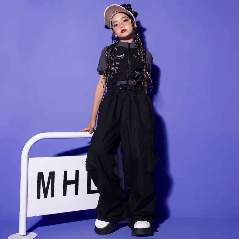 Traje de baile de Jazz para niña, conjunto de actuación de baile callejero japonés, espectáculo de hip hop para niños, tendencia de escenario