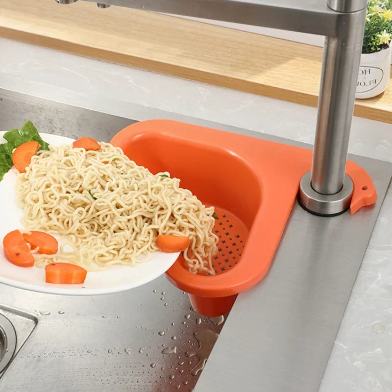 

Vegetable Drainer Kitchen Sink Strainer Leftover Drain Basket Soup Garbage Filter Multifunctional Hanging Drainer Rack Fruit