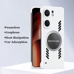 Frameless Graphene Car Magnetic Adsorption Case For vivo iQOO Neo 9 9s 8 Pro Back Bumper Shell Cover Casing Protector