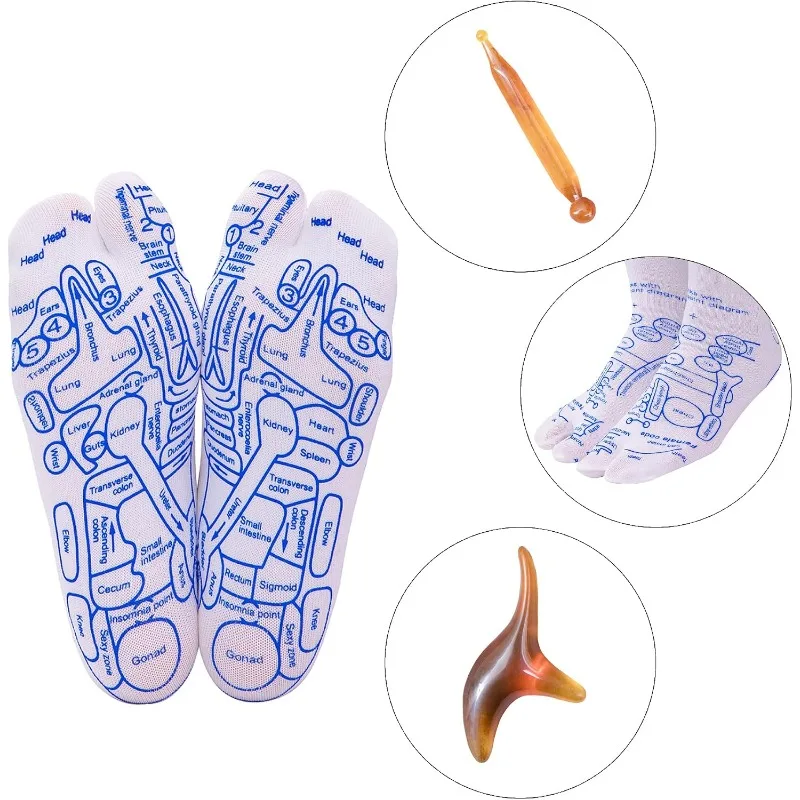 4pcs/Set Reflexology Socks with Trigger Point Massage Tool, Foot Pain Relief Remedy for Foot Massage, One Size Fits All