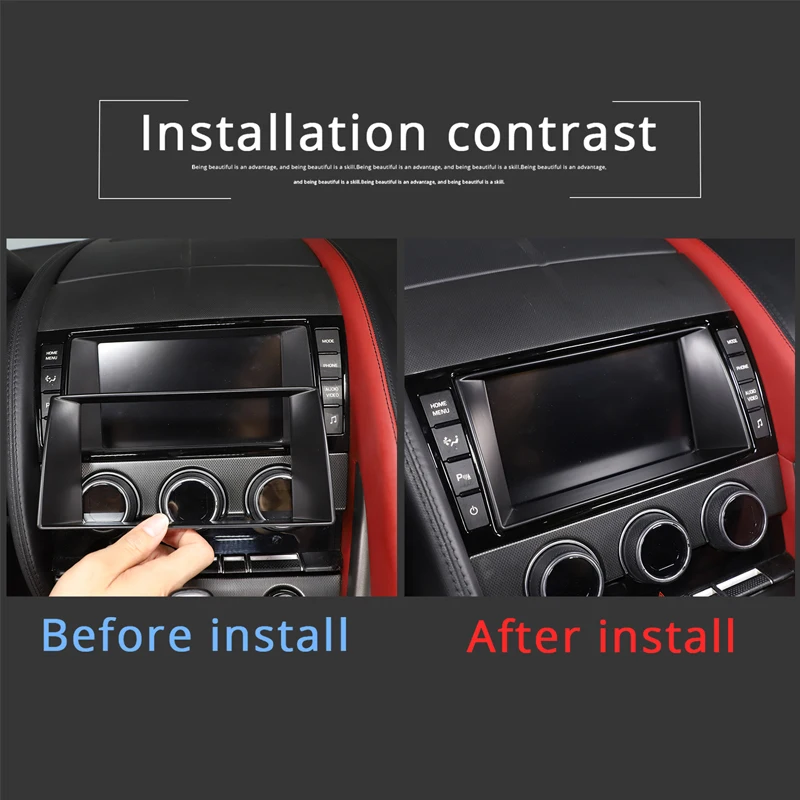 

ABS Carbon Fiber/Matte balck For Jaguar F-Type 2013-2018 Center Control Navigation Screen Frame Decorative Sticker Accessories