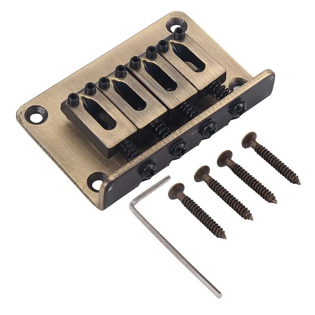 1 Set Zinc Alloy Bridge Hardtail with Mount Screws & Wrench for Cigar Box Guitar/Ukulele Accessory