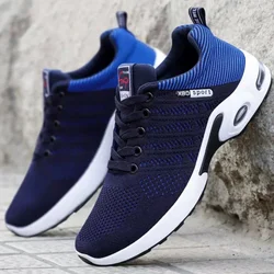 Men's Breathable Lace-Up Running Shoes Trend Korean Light Casual Sports Shoes Comfortable New Version