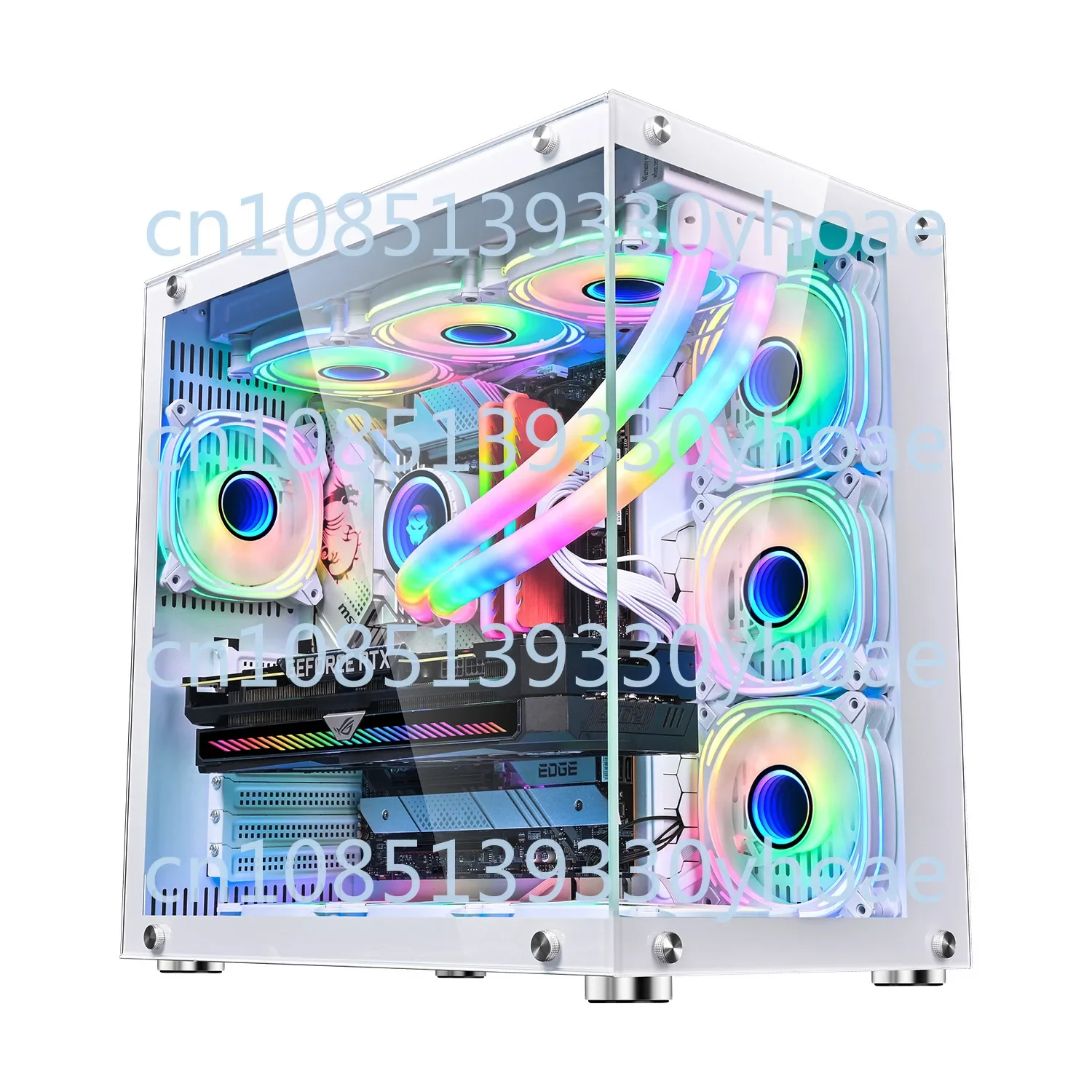 Desktop Computer Host Chassis Tempered Glass Panoramic Side Transparent Desktop Game Chassis