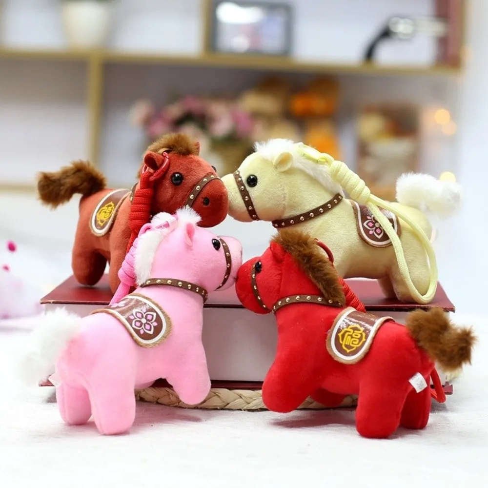 

Steed Doll Pony Pendant Stuffed Mascot Doll Plush Horse Keychain Backpack Pendant Fluffy Chinese New Year Gift Festive Decor