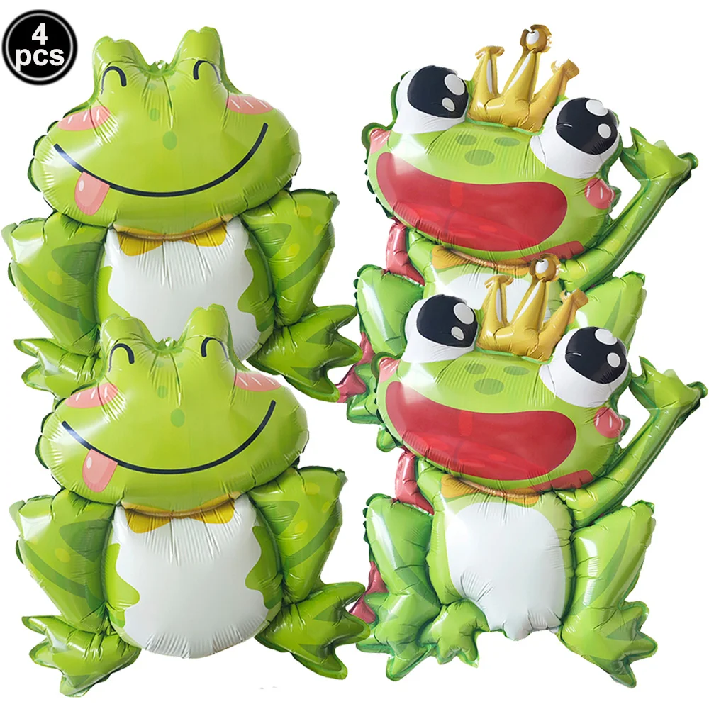 Cartoon Frog Themed Birthday Decoration Green Frog Foil Balloon Tablecloth Tableware Baby Shower Birthday Party Supplies view 6