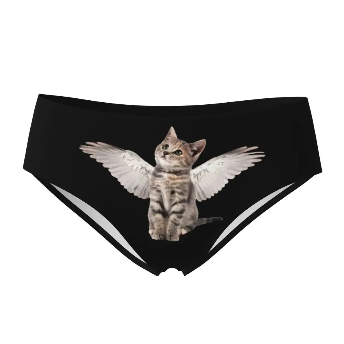 

Custom Women Cartoom Angel Cat Panties Breathable Briefs Underwear