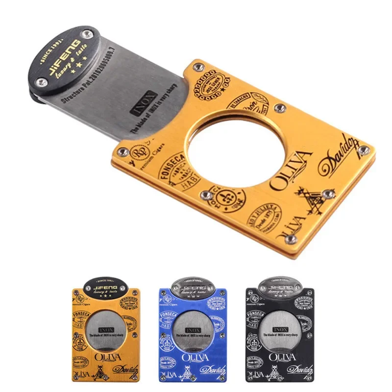 Creative Graffiti Cigar Cutter, Stainless Steel Metal, Square Guillotine, Scissors Gift, New