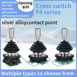 1Pcs 30mm Joystick Switch with Push Button Switch Momentary/self locking 4 Position 4NO/2 Position 2NO,Monolever Cross Switch