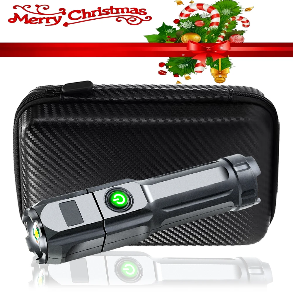 Powerful LED Flashlight USB Rechargeable Torch Portable Zoomable Camping Light 3 Lighting Modes For Outdoor Hiking Emergency