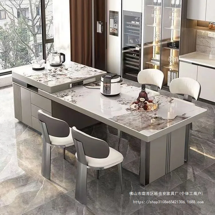 

Комбинация обеденного стола Shimadai со встроенным телескопическим светом, роскошная каменная плита Shimadai теперь простой