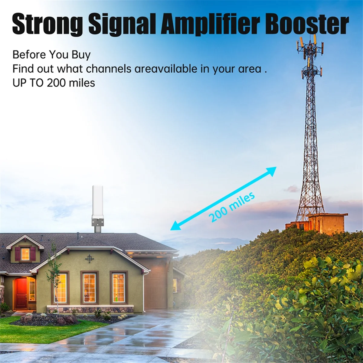 

A10I 4K Digital TV Antenna 35dBi Outdoor Free HDTV Channel 6000 Miles Long Range Signal Amplifier for ATSC/DVB-T/DMB-T/ISDB-T