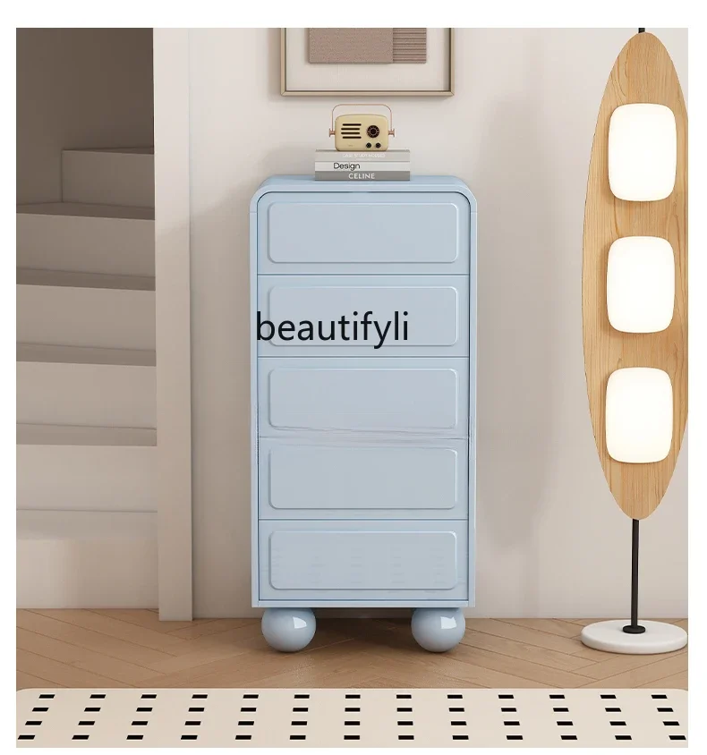 

Light Luxury Cream Style TV Cabinet next to Five Buckets Storage Cabinet Solid Wood Living Room Wall Locker