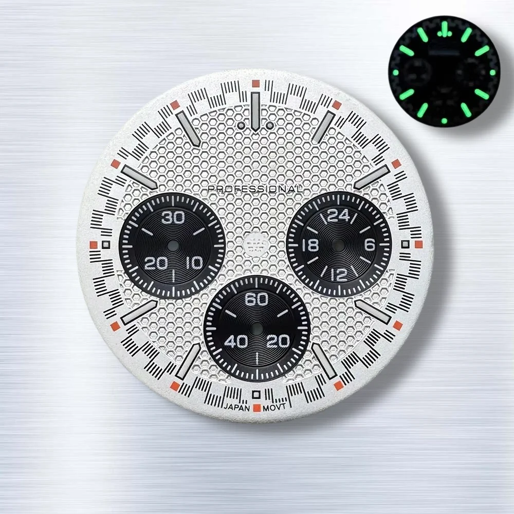 Latest styles 32.5mm S Logo Dial Suitable For Superb, dual scale VK63 Movement Ice Green Quality Watch Modification Accessories