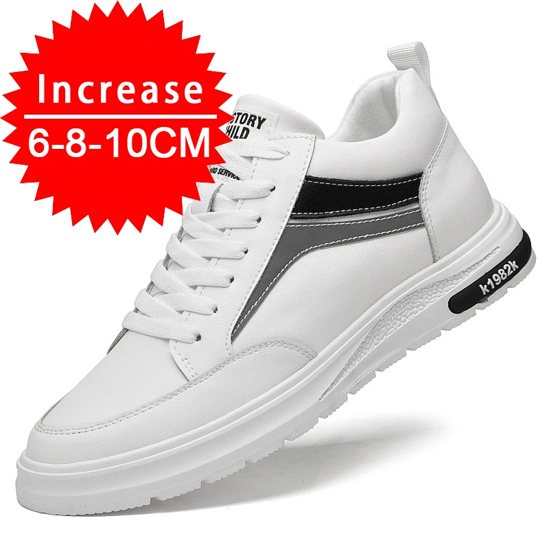 New men's height-increasing sports shoes with an inner height of 8 cm, casual shoes for men, genuine leather elevator shoes