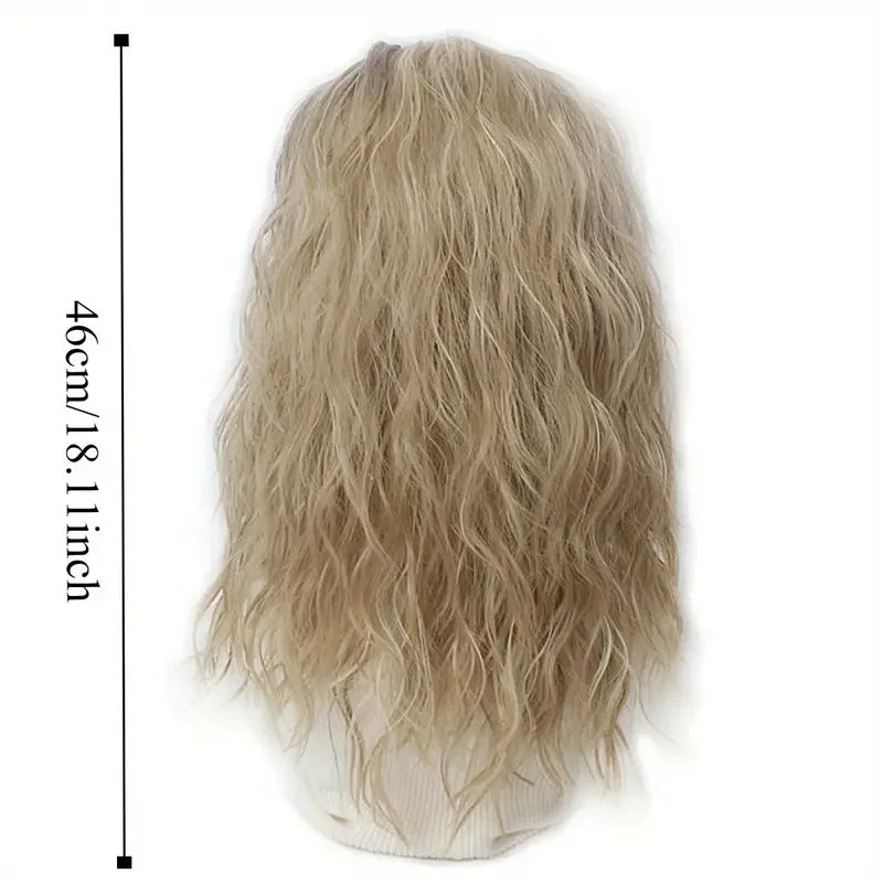 Wig sintetis bergelombang Sassy untuk wanita tanpa lem dengan tutup jaring mawar, pengganti rambut tampilan alami untuk penggunaan sehari-hari dan Cosplay J48801S