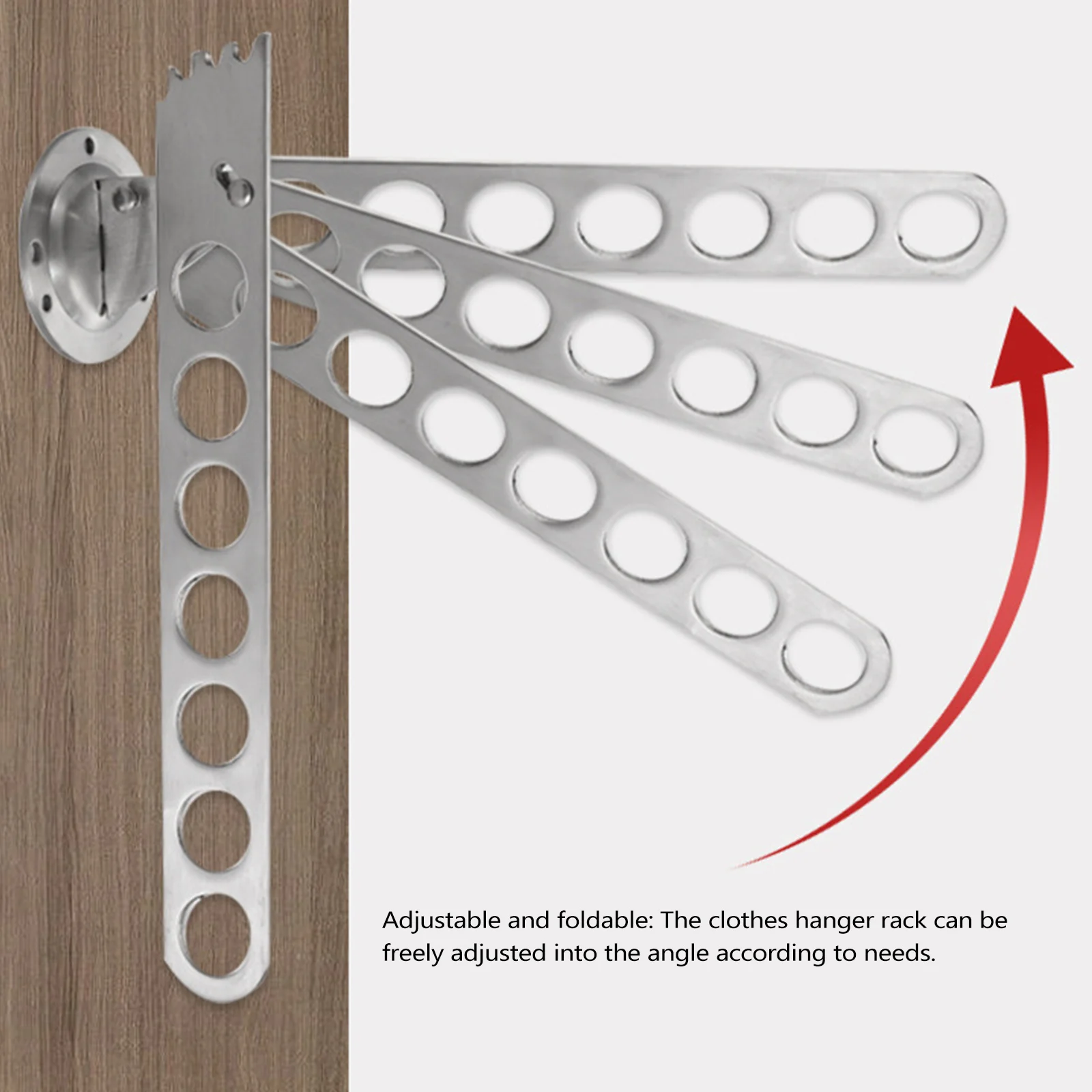 

Wardrobe Clothes Mounted Hanger Fold Clothing Silver Wall-mounted Racks