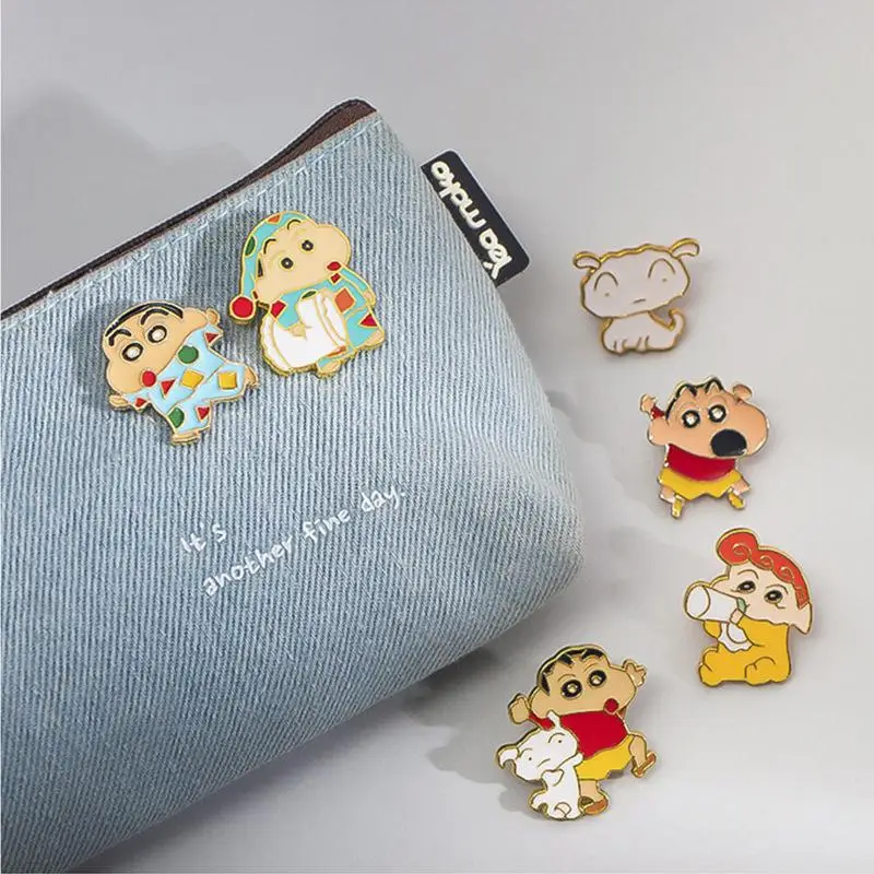 Kawaii Crayon Shin-Chans Brooch Badge Bag Clothing Decoration Couple Style Versatile Anime Friend Gift Birthday Gift For Girls