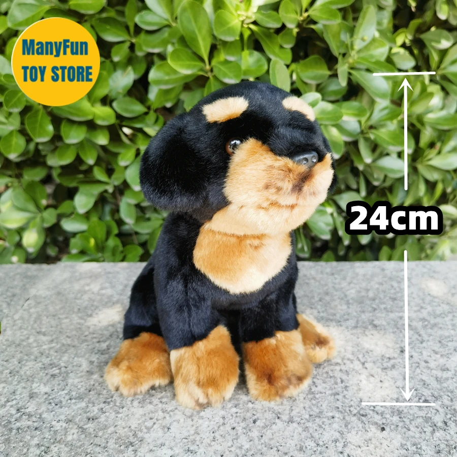 Realistic ROTTWEILER High Fidelity Cute Plushie Guard Dog Plush Toys Lifelike Animals Simulation Stuffed Doll Toy Gifts For Kids