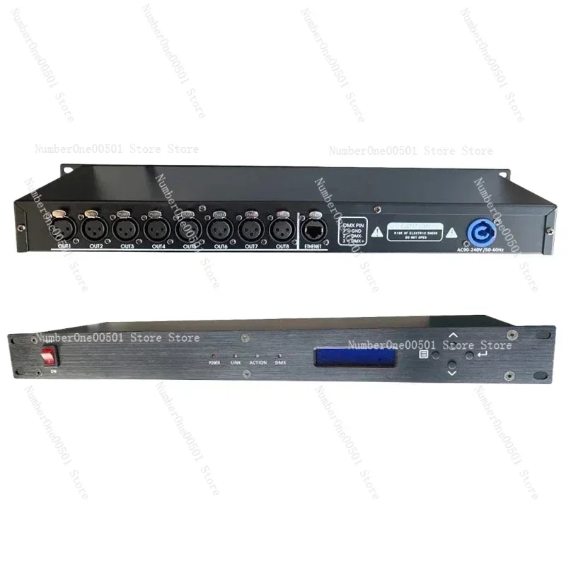 

8 channels, suitable for Artnet-DMX512 lighting console network converter RJ45 to DMX512 signal expander