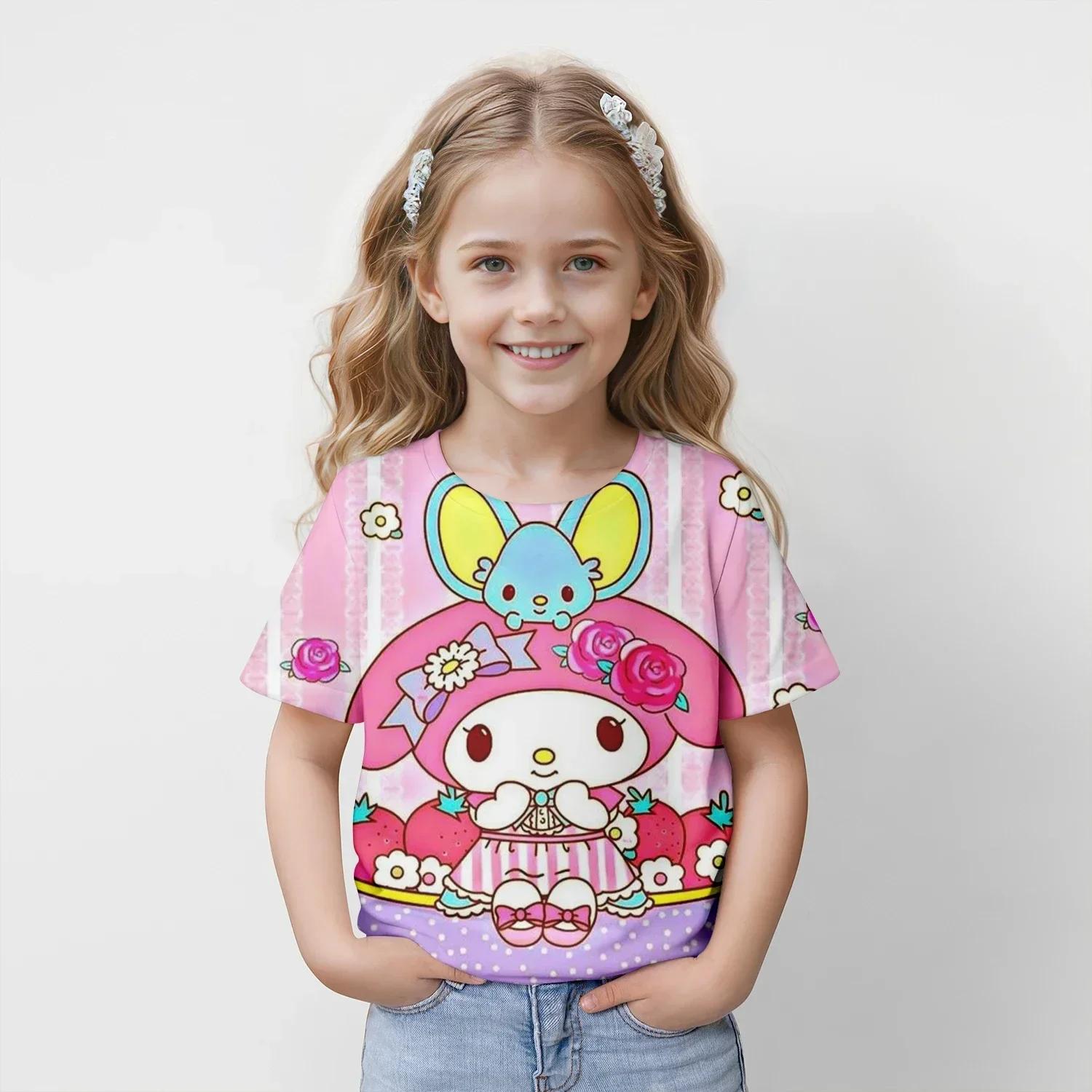 

New Summer Kids Cartoon Molody Tops Tees 3D Print T-shirt Children Casual Short Sleeve Clothing Girls Sports Streetwear